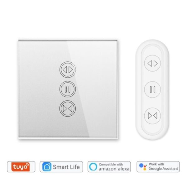Slimme Rolluikschakelaar | Zonnescherm - Gordijnschakelaar | Afstandsbediening | Wifi - App | Zilver