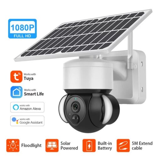 Beveiligingscamera op zonne-energie - Draadloos op Wifi - SmartLife - Tuya - IP66