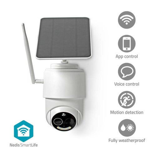 SmartLife Draadloze Buitenbeveiligingscamera met Zonnepaneel – Full HD, Bewegingsdetectie & Nachtzicht